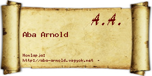 Aba Arnold névjegykártya